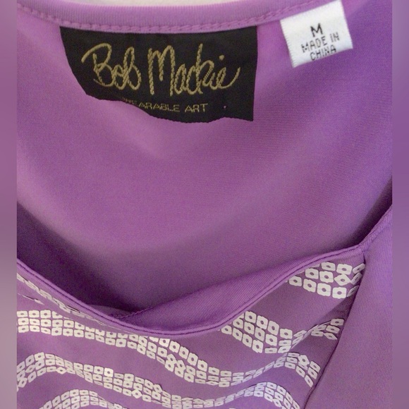 Bob Mackie lavender white blouse size medium - Picture 4 of 5